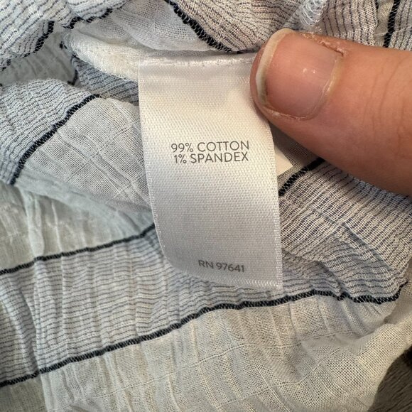 J. Jill Blue White Stripe Button Down Tunic Lightweight H17 - Picture 3 of 5